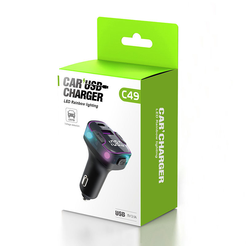 Car Bluetooth MP3 Player FM Transmitter Hands-Free Calling Dual USB Fast Charging Cigarette Lighter