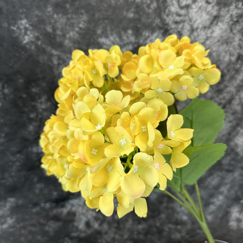 Mallorca artificial flor 5-cabeza hortensia hogar decoración de la boda de la flor de la pared arreglo paquete 5-tenedor hortensia grande tela de seda flor falsa