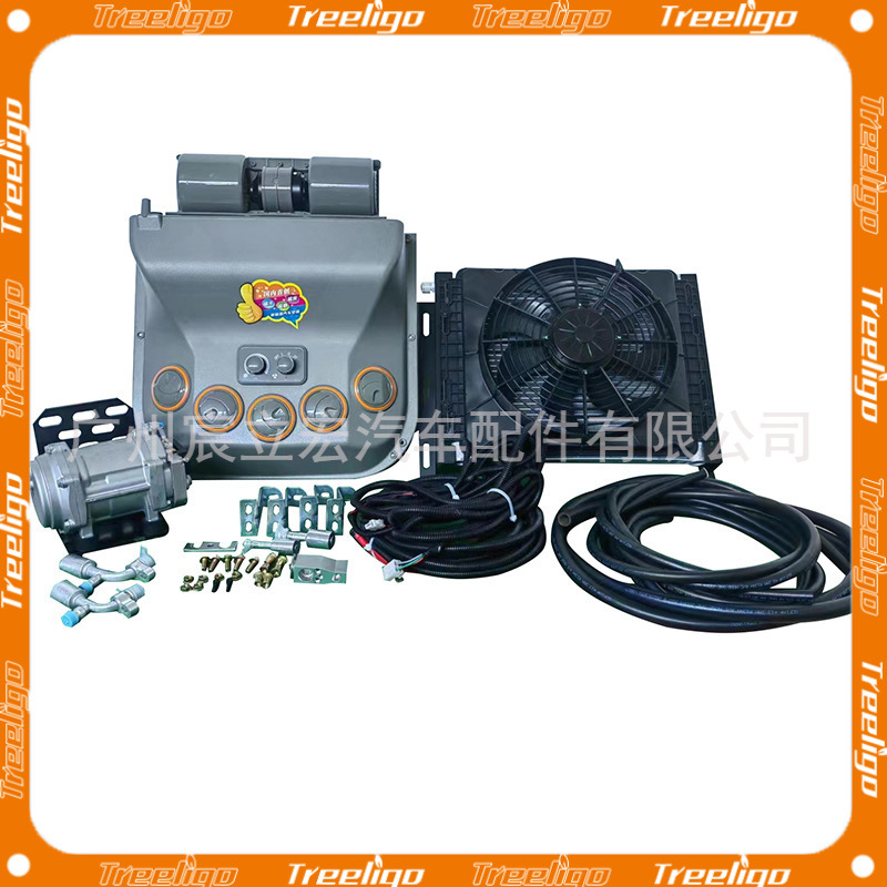 12V 24V coche eléctrico aire acondicionado (con salida de techo) adecuado para camiones pesados ingeniería vehículo cosechadora