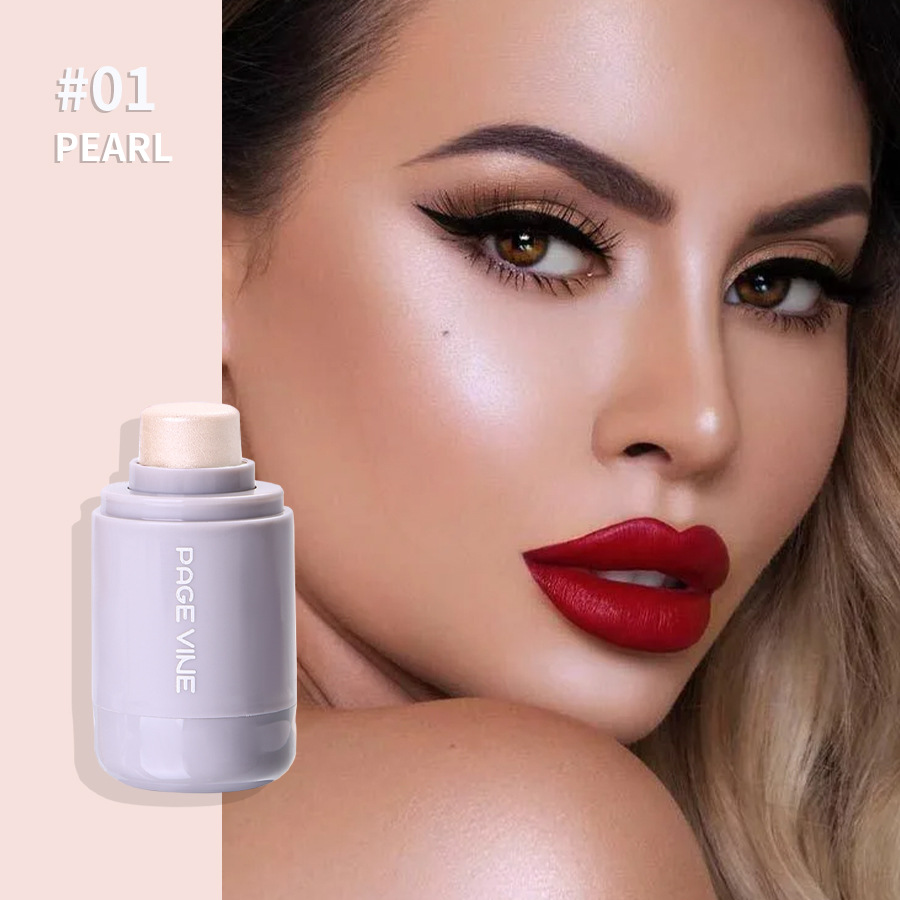 Cross-border color maquillaje PAGE VINE bolsillo barra de brillo natural brillante brillante Amazon barra de agua de sombra de ojos