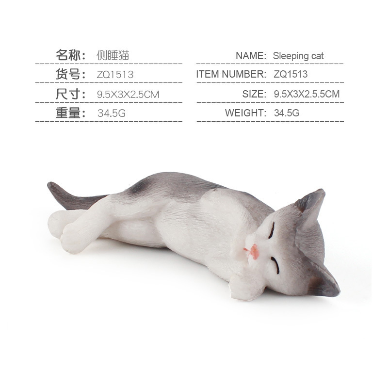 Gato persa Garfield lado durmiendo mascota gato modelo de decoración estática Transfronteriza Amazon simulación animal gato modelo