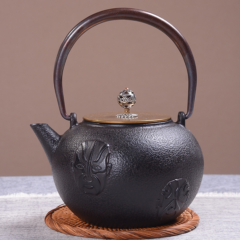 Dianggong Tang Dragon y Phoenix Opera Perla olla de hierro imitación japonesa del Sur antigua olla de hierro tetera sin recubrimiento juego de té de Kung Fu