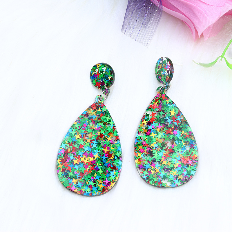 Cute Water Droplets Arylic Printing Women's Drop Earrings 1 Pair display picture 25