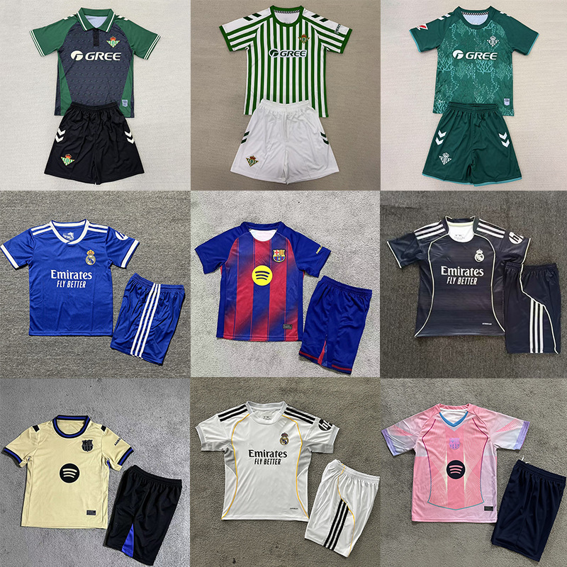 2526西甲联赛皇家马德里巴塞贝蒂斯soccer jerseys球迷版儿童套装|undefined