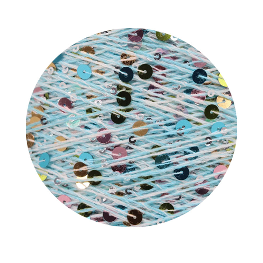 50g algodón lentejuelas hilo 3mm + 6mm peinado tamaño de lujo lentejuelas mano hilo tejer precio al por mayor