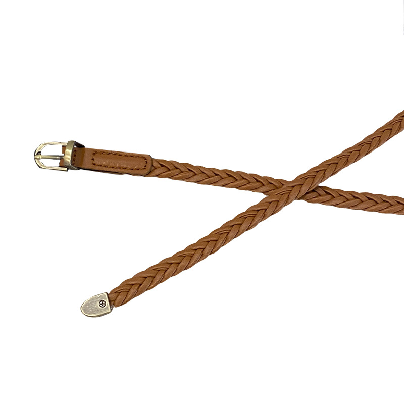 Vintage flätat skärp med metallspänne för damjeans vardag_voghion.com