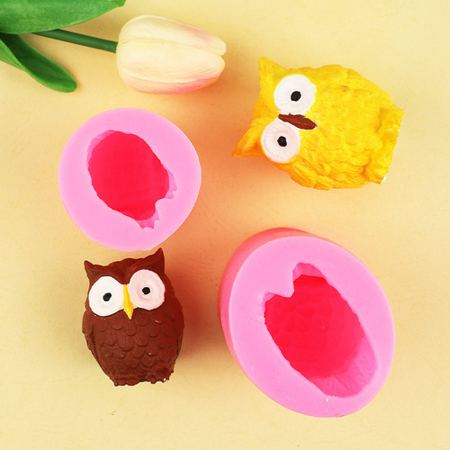 3D three-dimensional owl handmade plaster soap ornaments pendant decorative mold chocolate glue clay