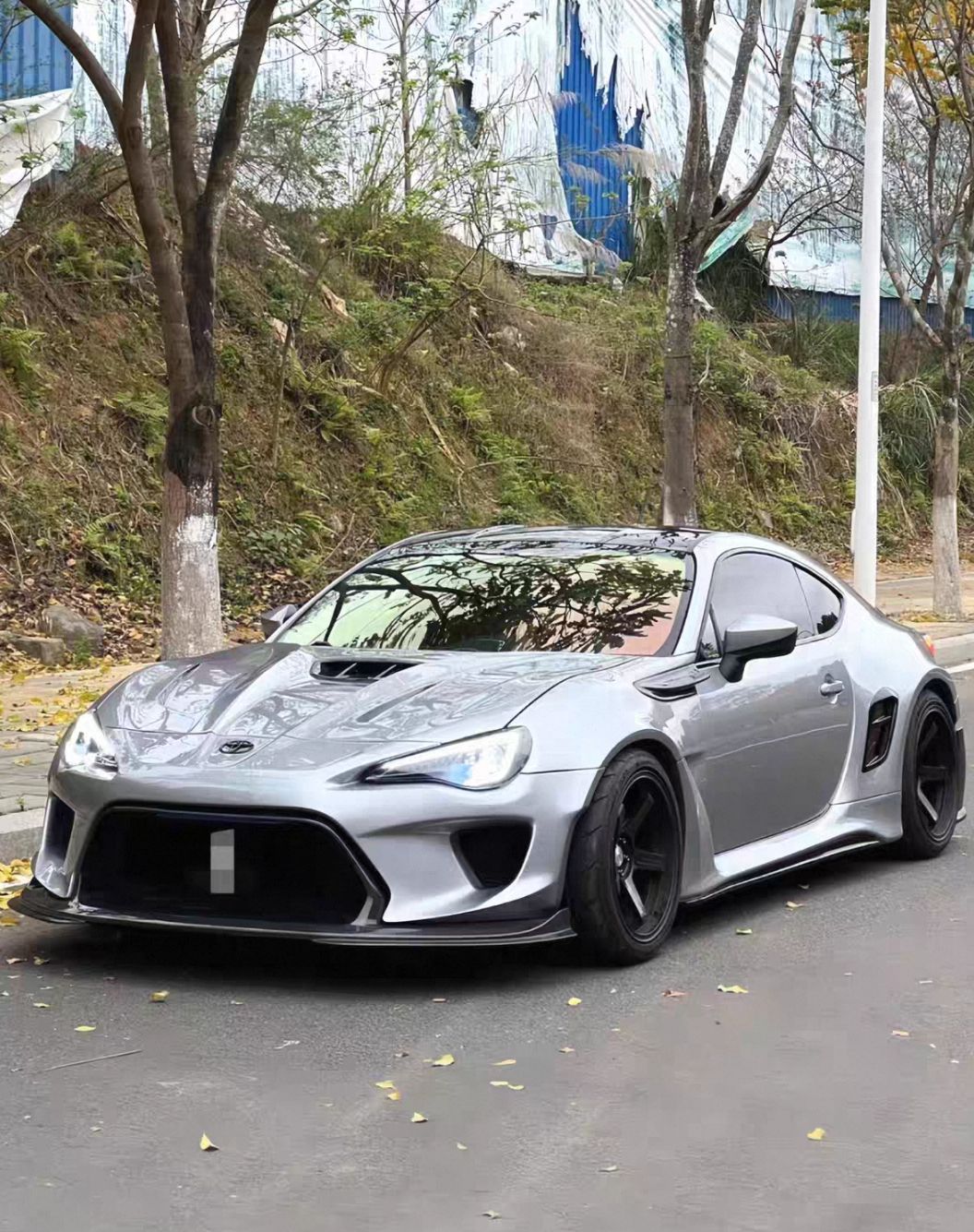 Toyota 86 Brz Modified Wide-Body Kit, Robot-Style Front Bumper, Rear Bumper, Side Skirts, and Rear Wing