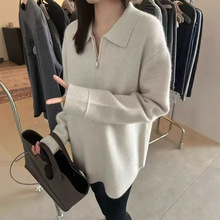 羊毛衫女显瘦中长款针织打底衫时尚百搭羊绒毛衣宽松慵懒风