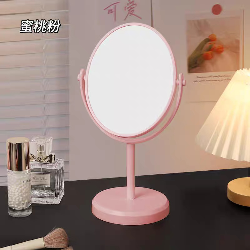 Espejo de escritorio de maquillaje para el hogar de doble cara ampliado para el salón de belleza de cabeza negra de alta sensación de dormitorio de estudiantes espejo de escritorio