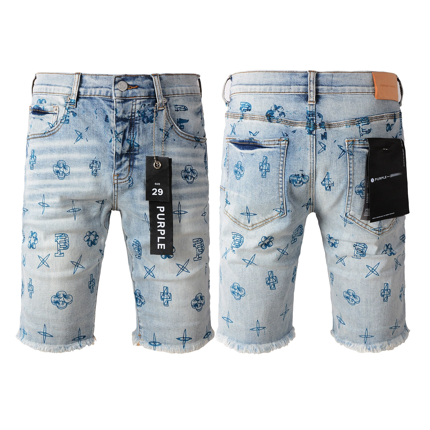 Европейский и американский трендовый бренд LIMITED PURPLE SHORTS фиолетовые брендовые уличные хип-хоп рваные distressed джинсовые шорты
