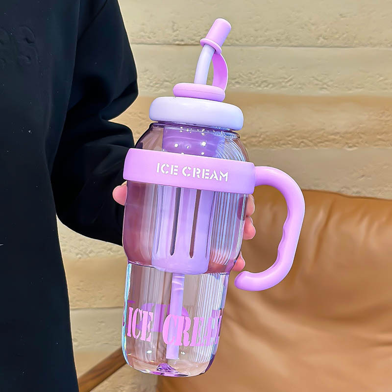 夏の高颜値プラスチックカップビッグマック氷覇カップ大容量カップ茶水分離ストローカップ屋外カップ|undefined