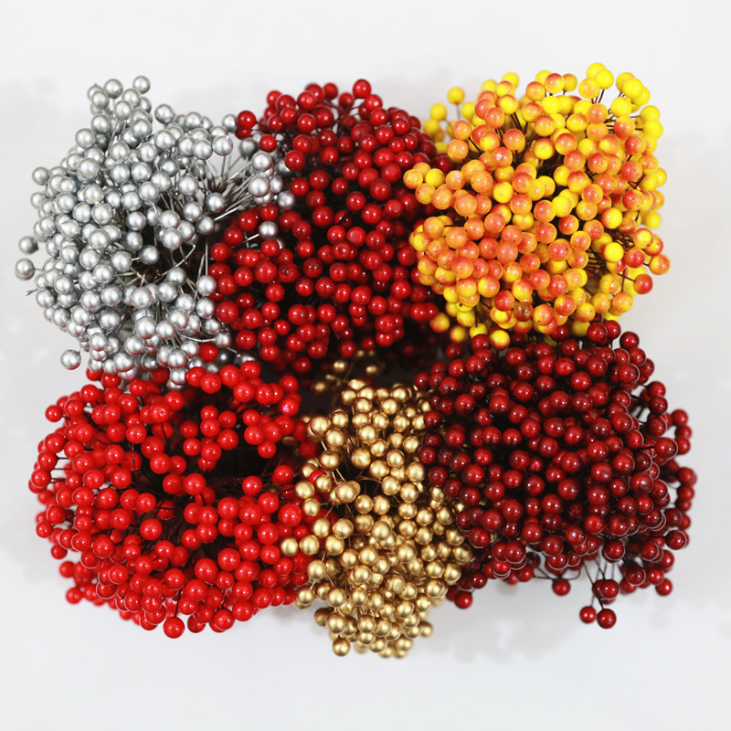 0.8 Foam Berries Styrofoam Cherry Small Red Fruit Peony Fruit Christmas Accessories Artificial Flowers Artificial Berries