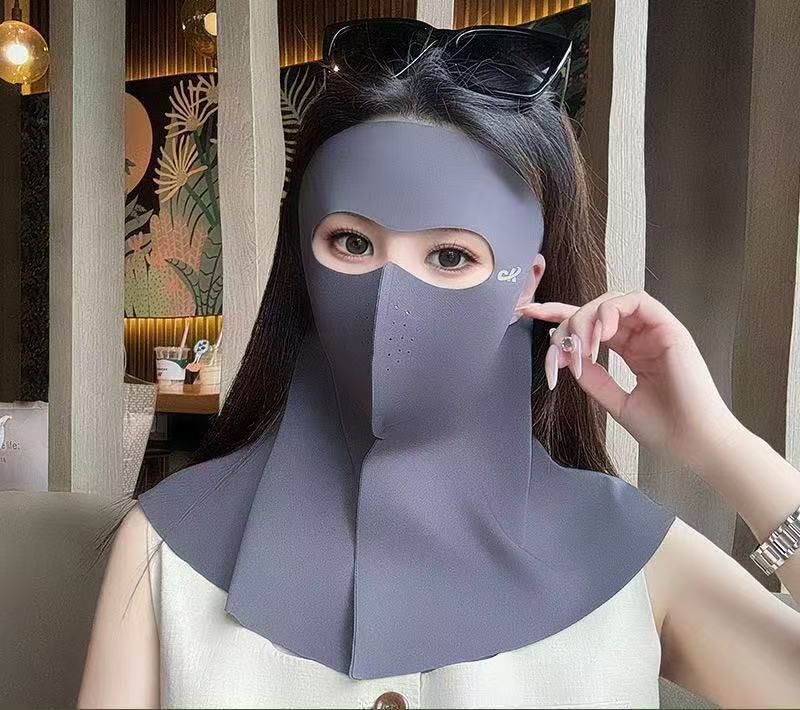 Máscara de hielo de verano, máscara de hielo transpirable, cara 3D estereoscópica protector solar, máscara de protección de ojos, máscara UV