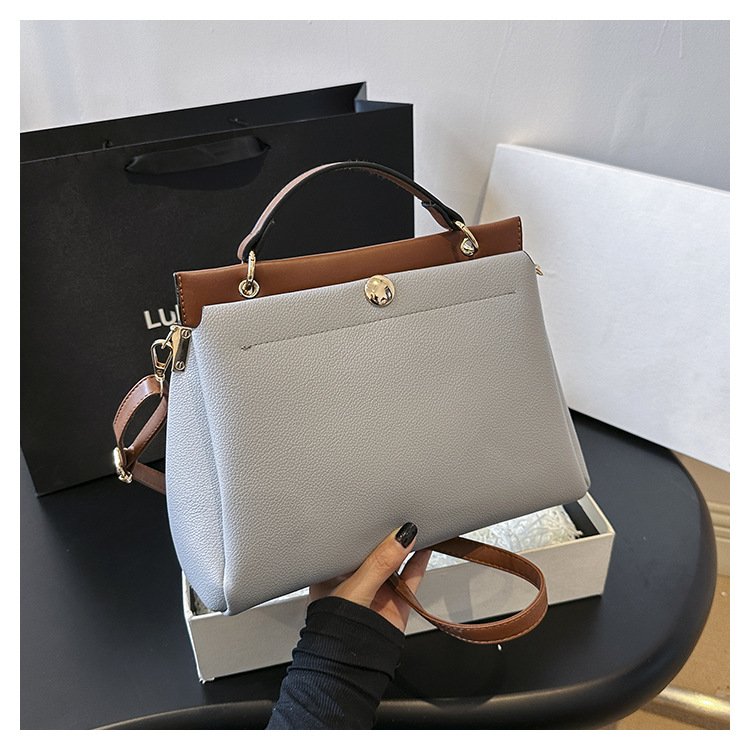 Foreign trade commuter women's bag 2024 spring and summer new contrast color handbag single shoulder crossbody women's bag large capacity women's bag_voghion.com