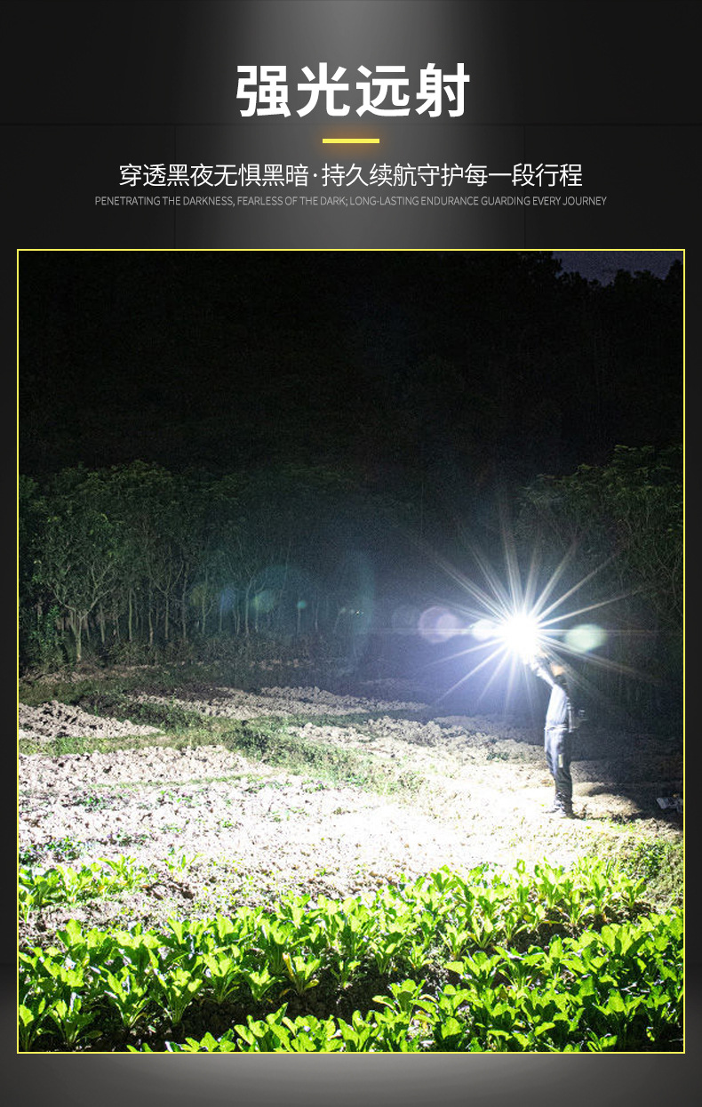 Outdoor auxiliary spotlight, vehicle-mounted LED searchlight, remote high-power bright light searchlight for cars and boats
