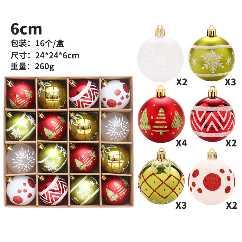 Transfronterizo nuevo champán oro blanco pintado BOLA DE Navidad traje de árbol de Navidad decoración colgante decoración del partido casero