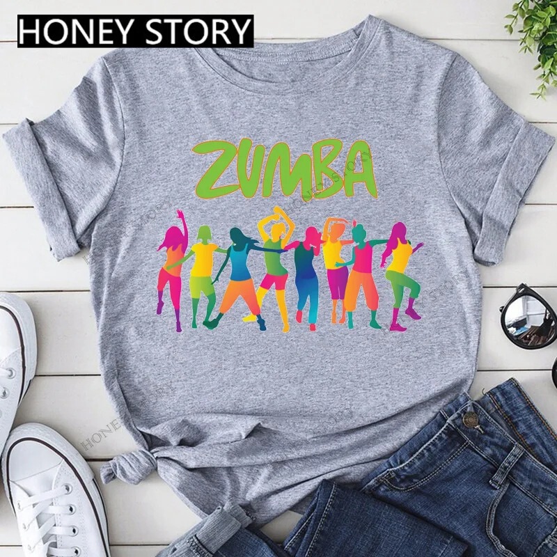 Zumba Dance Short-Sleeved T-Shirt with Crew Neck Design, Casual Sports Fitness Top for Men and Women, Black Zumba Dance Short-Sleeved T-Shirt with Crew Neck Design, Casual Sports Fitness Top for Men and Women, Black