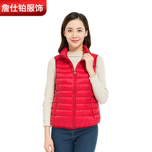 High-end fashion feather velvet women's short lightweight cotton-padded jacket cotton-padded down vest women's manufacturers liner