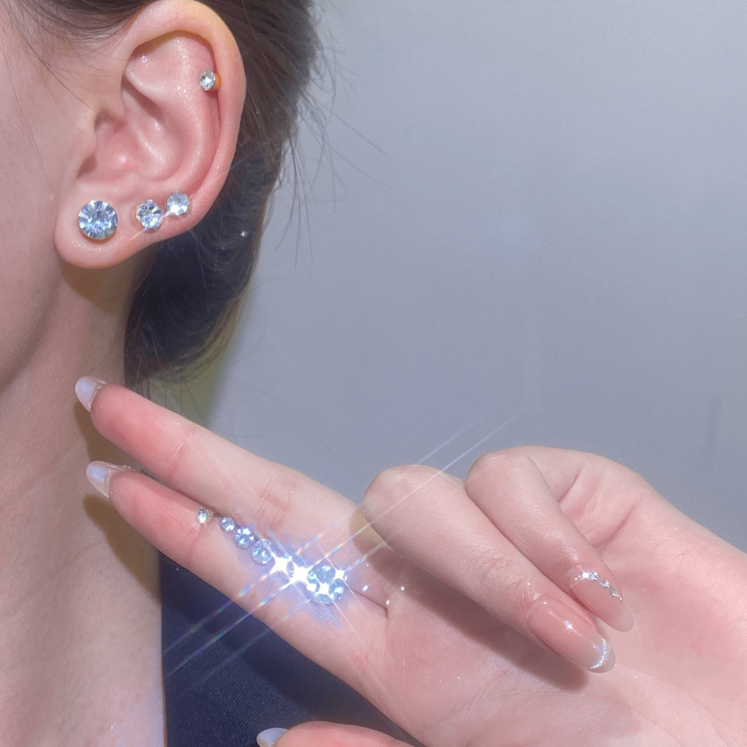 6mm 8mm Copper Inlaid Zircon Magnet Clip Men Without Ear Holes Stud Earrings Unisex_voghion.com