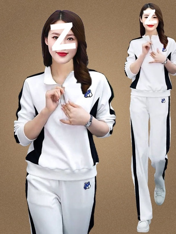 休闲时尚套装减龄运动套装2025新款洋气显瘦春秋立领卫衣阔两件套|undefined