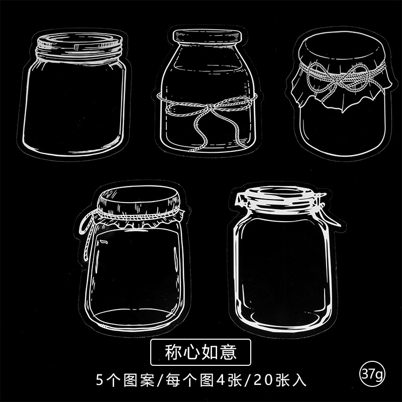 Bolso de papel adhesivo transparente PET creativo para estudiantes de primaria, botella de bricolaje hecha a mano, flor seca, etiqueta engomada, marcador, etiqueta decorativa al por mayor