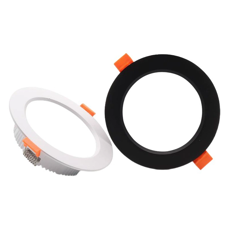 Черный светодиодный полностью алюминиевый ультратонкий потолочный светильник в виде соломенной шляпы 2,5 дюйма 8 дюймов 7 Вт трехцветный светодиодный матовый белый Потолочный светильник