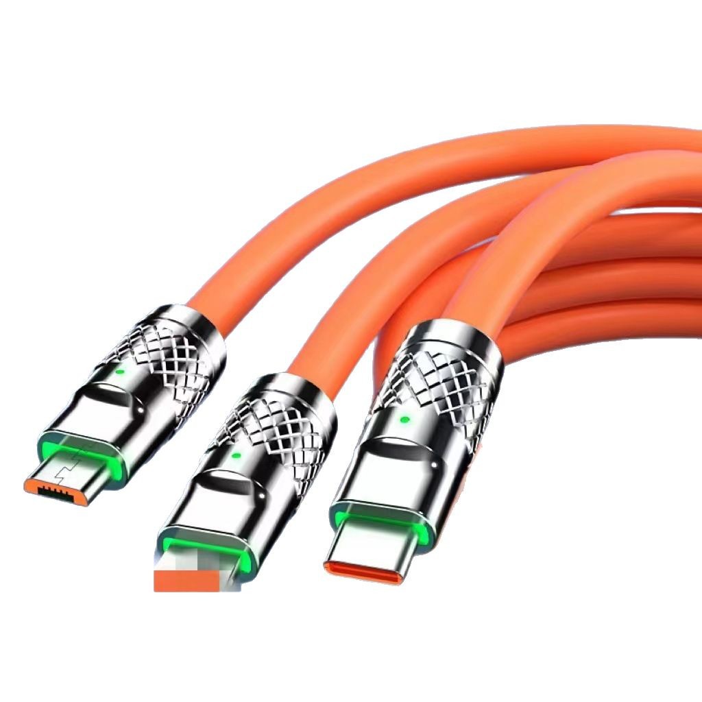 200W es adecuado para Huawei Android Apple 3 en 1 línea de datos móvil de carga rápida cliente un cable de carga de tres tiros