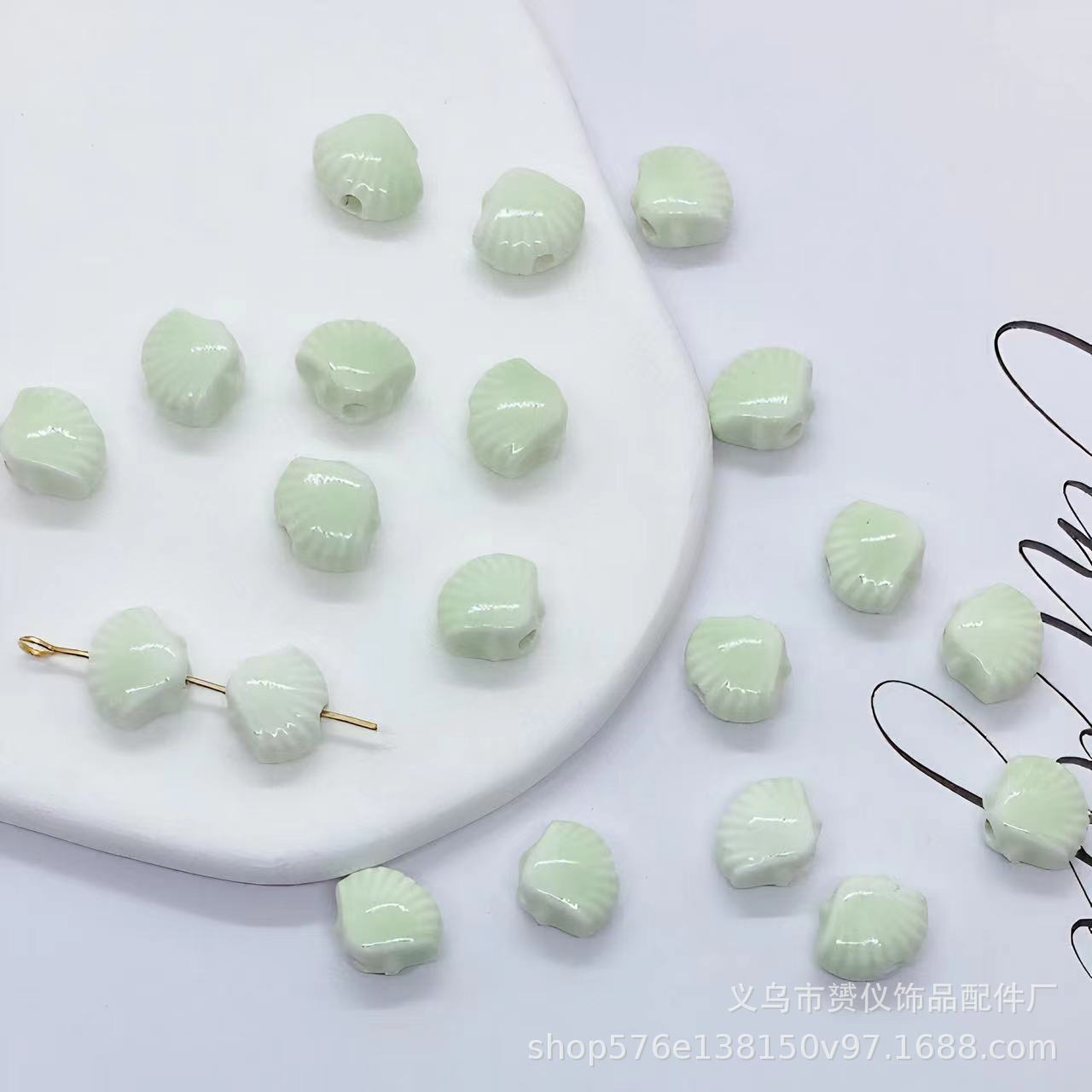 貝殻陶磁器散珠diyマカロン手作りアクセサリーブレスレットネックレス耳飾りビーズ部品材料卸売り