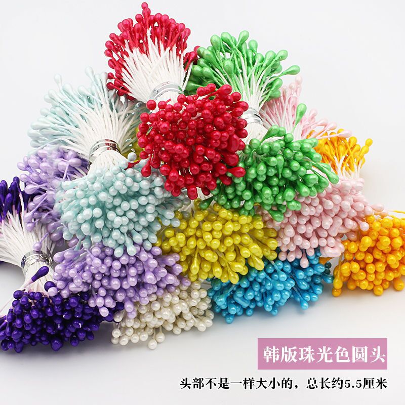 55mmの長さのdiyは花の芯の真珠の花の蕊をシミュレーションしてシフォンの花の補助材料の手作りのアクセサリの部品の材料を作ります。