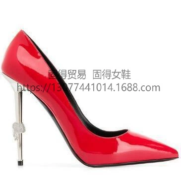 Трансграничная независимая станция в модном шоу с металлическим каблуком и острым носком, сексуальная Однослойная обувь, женская обувь, сексуальная с леопардовым принтом