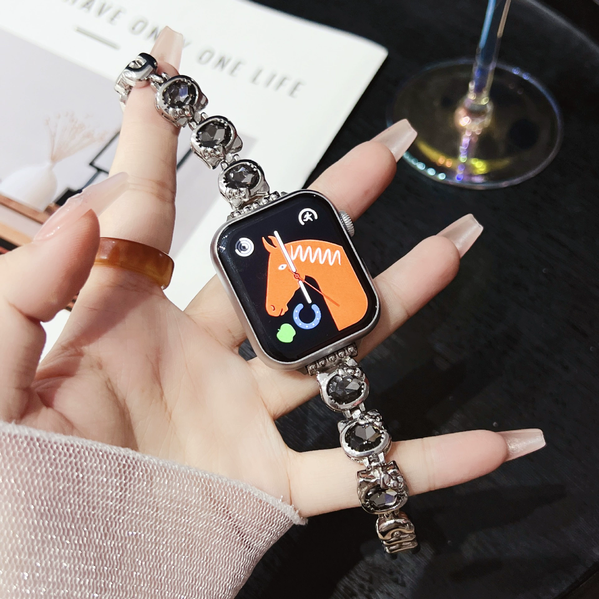 Ремешок Katie Kitten с инкрустацией бриллиантами, подходит для Apple iWatch 2/3/4/5/6/7/8/9/S/10, браслет для запястья