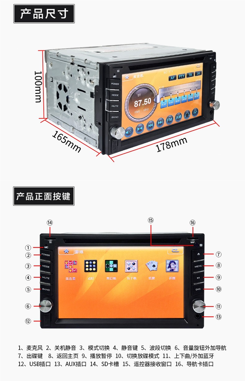 12V24V Universal Car Dvd High-Definition Bluetooth Call Mp5 Player Truck Radio Car Mp4 Audio System