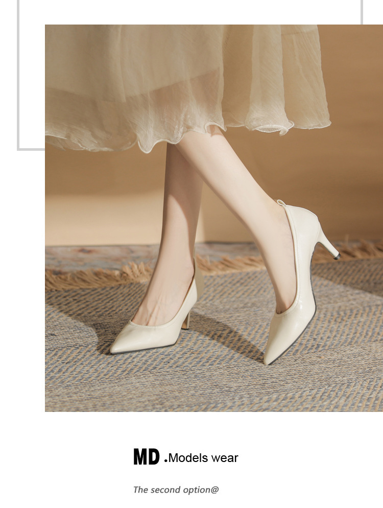 Giày cao gót mũi nhọn miệng nông Jingang ZX60001 – giày stiletto đa năng xuân thu 2025 — màu đen chi tiết 12