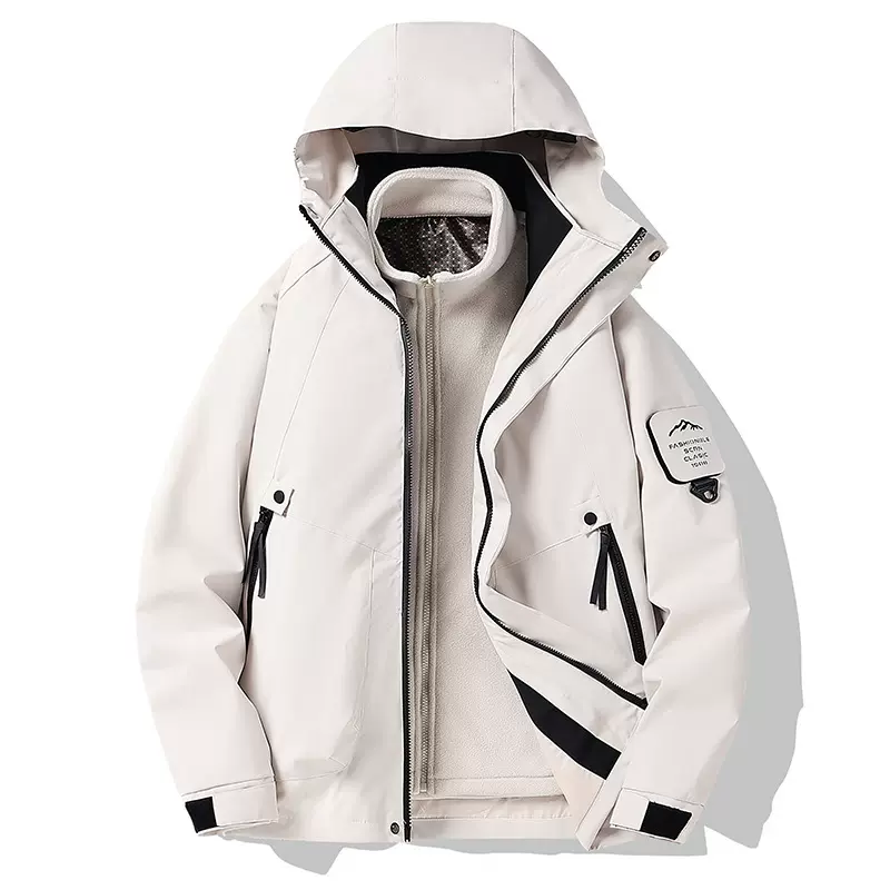 2518三合一可脱卸户外冲锋衣两件套保暖潮流帅气出游两件套情侣装