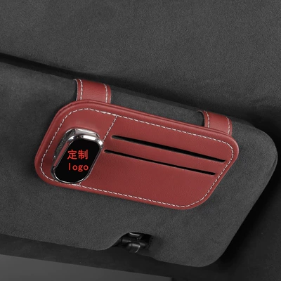 Car Sun Visor Storage Artifact Car Glasses Clip/Bill Clip - glasses-frame-card-holder-volcano-red-can-be-customized-with-car-logo
