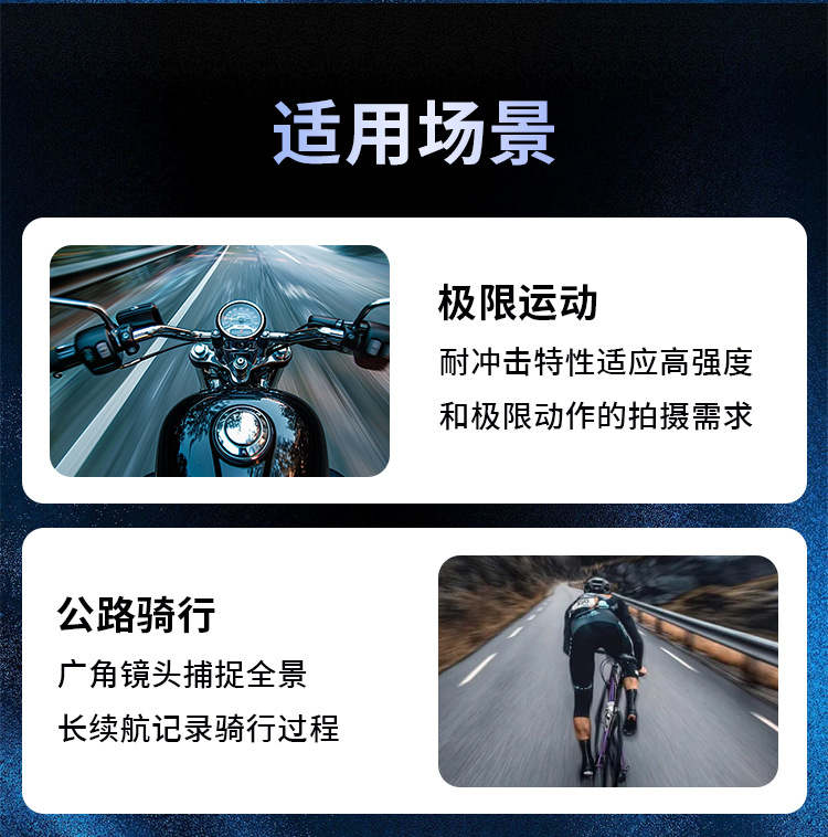 4K Motorcycle and Electric Vehicle Portable High-Definition Waterproof and Anti-Shake Dashcam with Wifi Connectivity