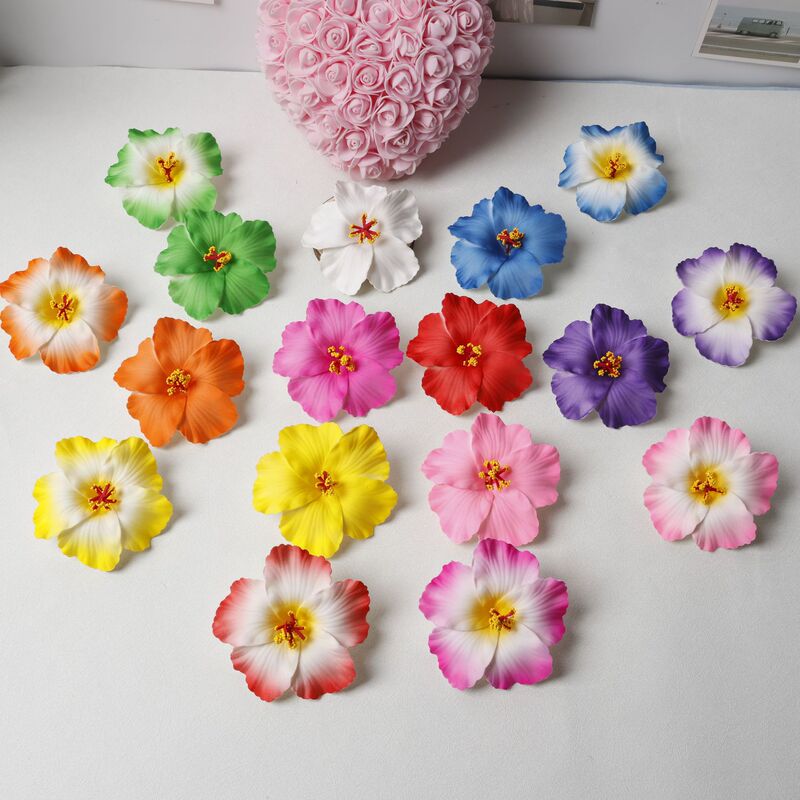 in stock new about 10cm simulation of the rose flower hair clip headdress color flower swimsuit travel beach photo hair accessories