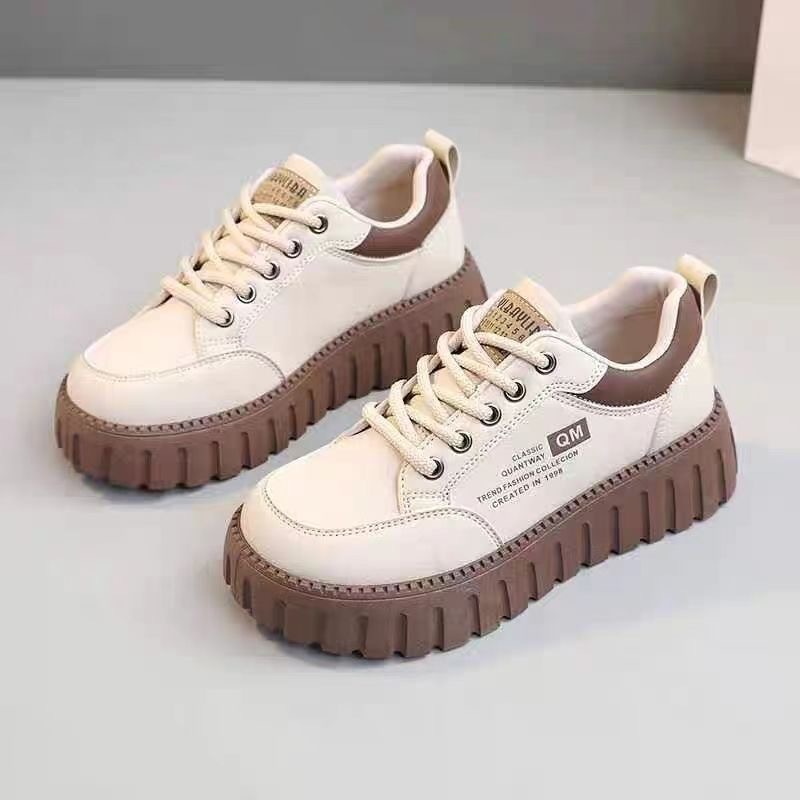 2025 zapatos de mujer de primavera nuevos zapatos blancos transpirables para niños zapatos deportivos de plataforma coreana de todo fósforo zapatos de deporte casuales zapatos de moda image 4