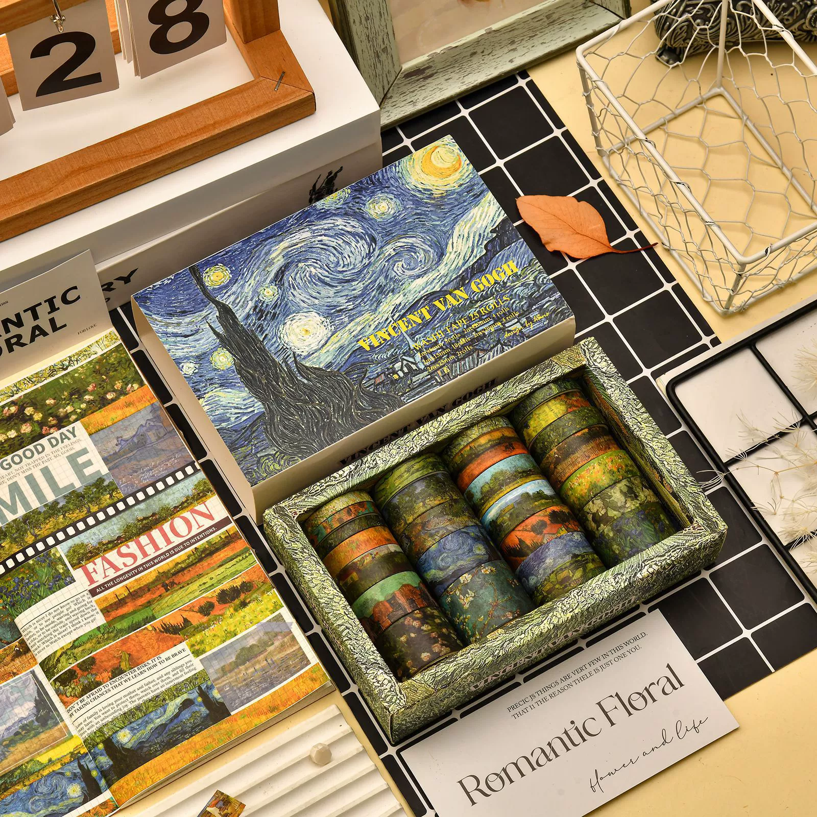 SDRT240417 Впечатления Ван Гога серии и бумажная лента набор 25 Вовлечение трансграничных продуктов в стиле ретро