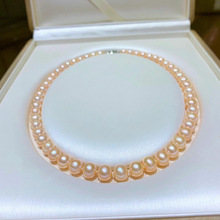 天然淡水金粉色珍珠项链 7～8mm 干净细腻 简约百搭 送礼自留款