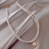 Tide, necklace from pearl, choker, chain for key bag , simple and elegant design, internet celebrity