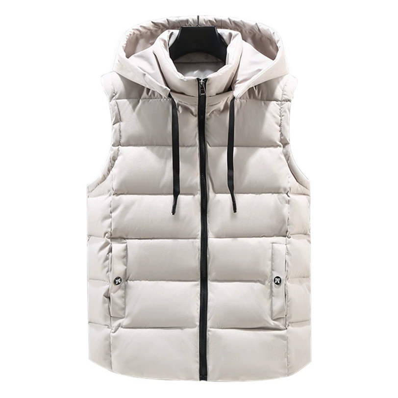 Пуховик из хлопка, мужской осенне-зимний Корейский модный утолщенный жилет с капюшоном, жилет, Женское пальто с логотипом