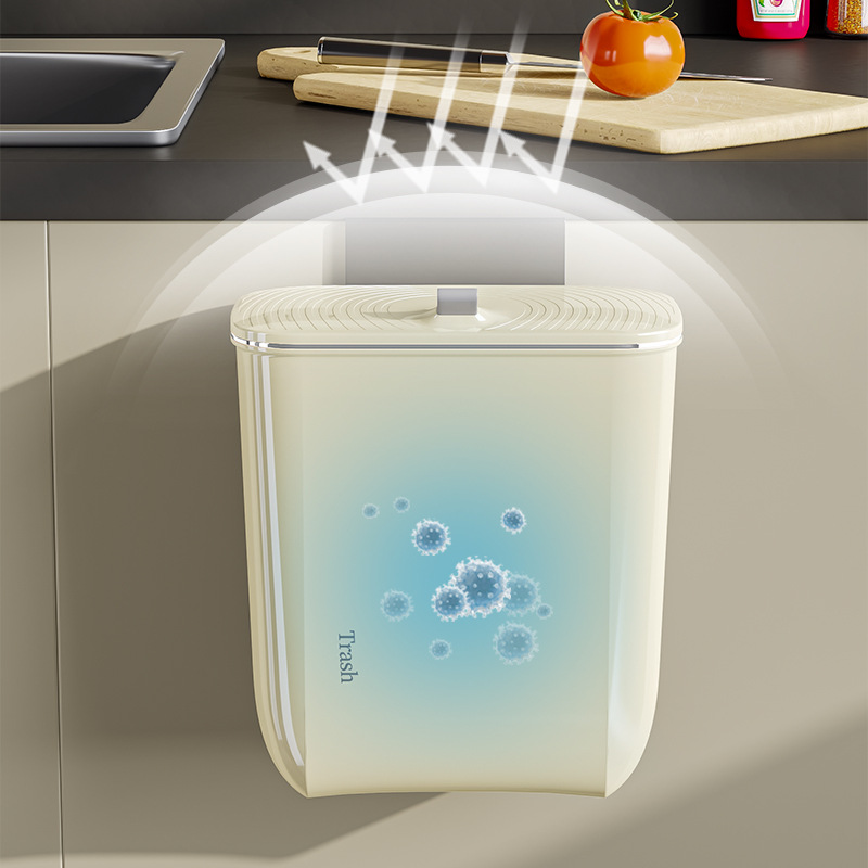 Papelera de cocina con tapa, sala de estar, dormitorio, baño, basura Lou, inodoro grande, bote de basura montado en la pared