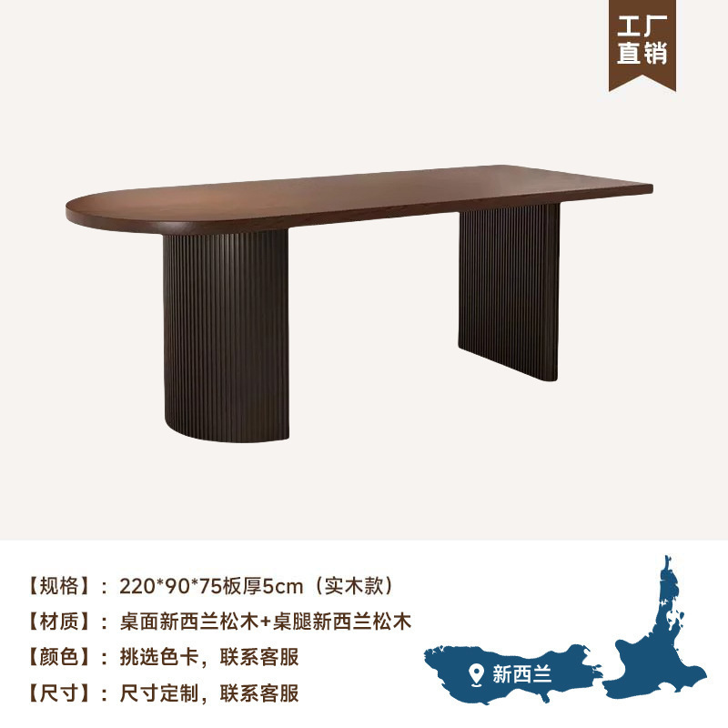 Qianmu 中古無垢材ダイニングテーブル 小型家庭用半楕円形ダイニングテーブル フレンチレトロアイランドテーブル 壁掛けダイニングテーブルと椅子の組み合わせ|undefined