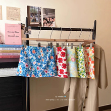 2025新款甜美风碎花油画减龄半身裙女夏季高腰显瘦百搭包臀裙短裙