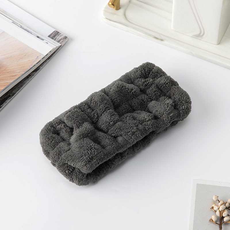 Cara lavado pelo banda coral felpa Mujer estudiante diadema alto elástico antideslizante Otoño e Invierno máscara lavado headbufanda tocado