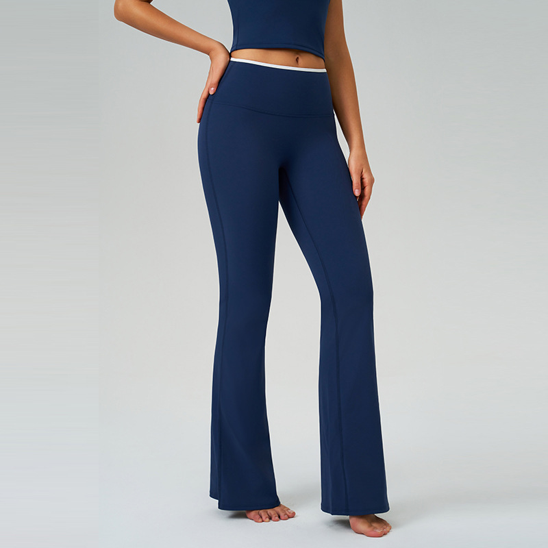 Pantalones deportivos desnudos, pantalones de alta cintura, abdomen rápido y seco, pantalones de piernas largas, pantalones casuales para correr, pantalones de fitness, pantalones de micropantalones 9238