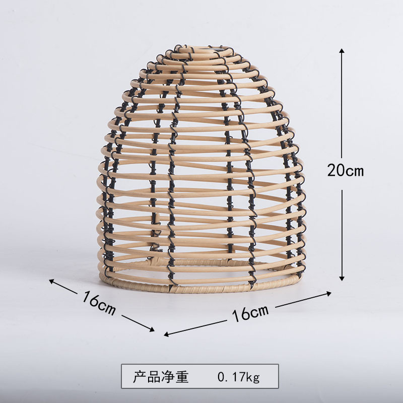 Lámpara de araña de ratán de plástico tejida a mano, pantalla de lámpara, restaurante de casa de familia, restaurante de olla caliente, estudio de cafetería, decoración de iluminación creativa