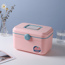 多用杂物家庭收纳箱宿舍便携式整理箱塑料多层印花物品收纳储物箱